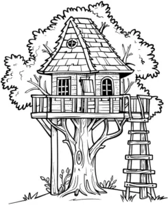 baumhaus-im-baum-mit-holzleiter