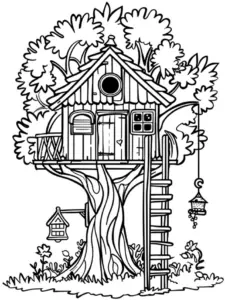 baumhaus-im-baum-mit-vogelfutterstation