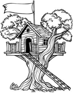 baumhaus-mit-fahne-und-baumen