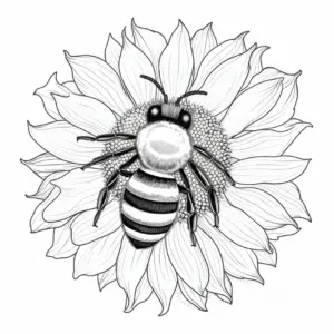 biene-auf-sonnenblume-ausmalbild