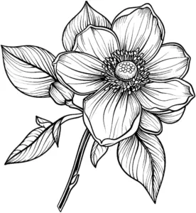 blumen-ausmalbild-mit-kunstvollen-bluetenblaettern