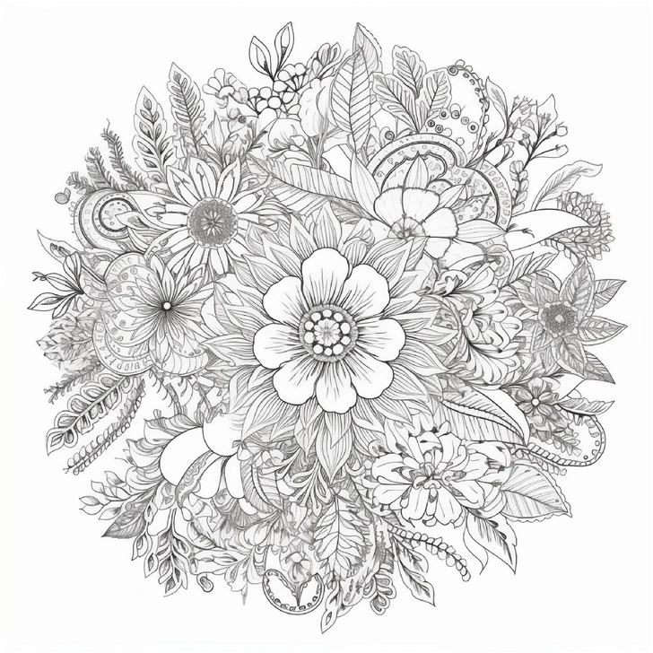 blumen-und-blaetter-ausmalbild