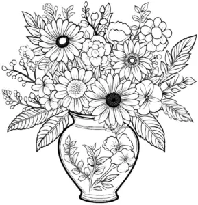 blumenstrauss-im-vase-ausmalbild