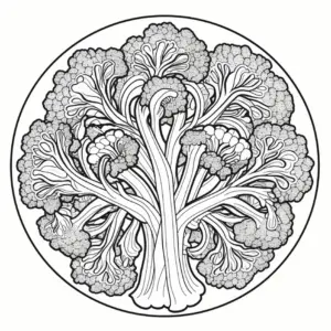 brokkoli-in-runder-anordnung-ausmalbild