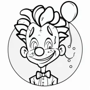 buntes-ausmalbild-eines-clowns-mit-balloon