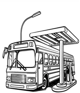 bus-an-tankstelle-mit-pumpe