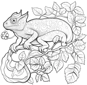 chamaeleon-ausmalbild-mit-blaettern-und-details