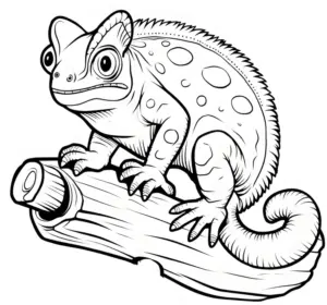 chameleon-ausmalbild-auf-holzstück-mit-texturen