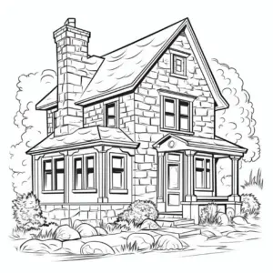 charmantes-ausmalbild-eines-steinhauses-mit-detailreicher-architektur