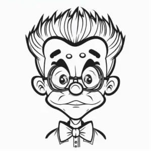 clown-mit-brille-und-stacheligem-haar