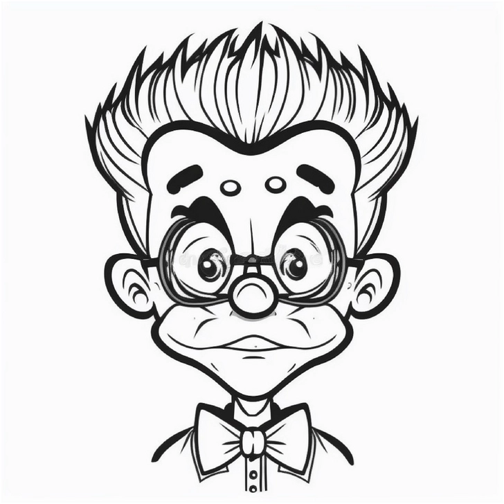clown-mit-brille-und-stacheligem-haar