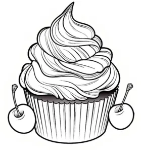 cupcake-ausmalbild-mit-kirschen-und-frosting
