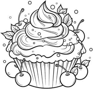 cupcake-mit-kirschen-ausmalbild