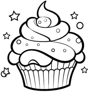 cupcake-mit-sternen-ausmalbild