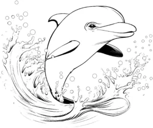 delfin-ausmalbild-mit-wassertropfen