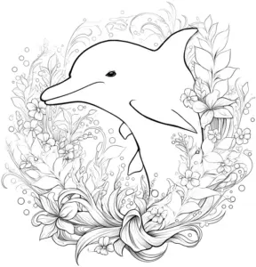 delphin-ausmalbild-mit-blumenornamenten