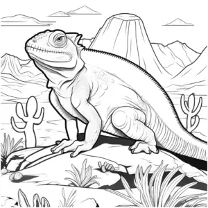 dinosaurier-ausmalbild-auf-berggipfel
