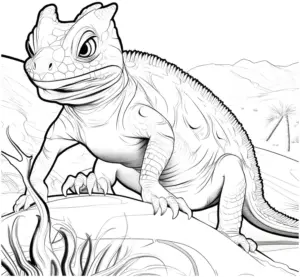 dinosaurier-ausmalbild-in-natuerlicher-umgebung