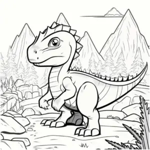 dinosaurier-ausmalbild-in-natur-mit-bergen
