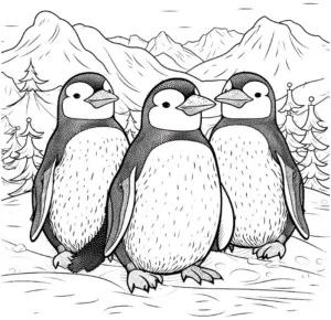 drei-pinguine-in-winterlandschaft