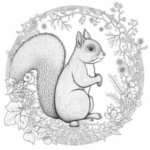 eichhoernchen-im-blumenkranz-ausmalbild