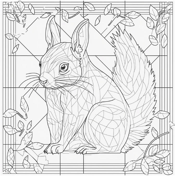 eichhoernchen-in-geometrischen-formen-ausmalbild
