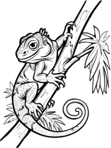 eidechse-am-baumstamm-ausmalbild