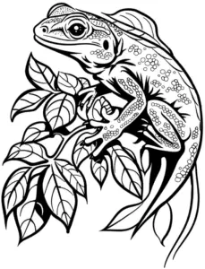 eidechse-auf-ast-ausmalbild