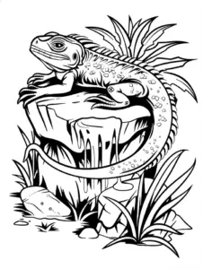 eidechse-auf-felsen-ausmalbild