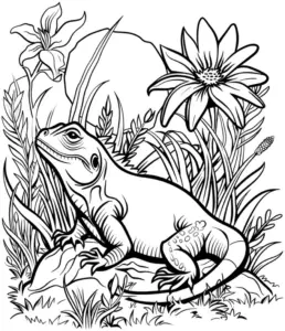 eidechse-in-der-natur-ausmalbild