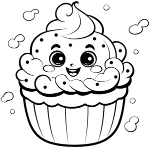 ein-froehlicher-cupcake-ausmalbild