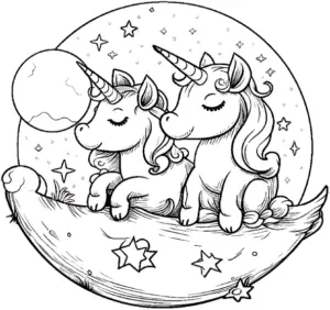 einhoerner-auf-mond-mit-sternen