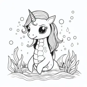 einhorn-im-wasser-mit-pflanzen-und-blasen