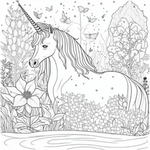 einhorn-in-blumenlandschaft-mit-schmetterlingen