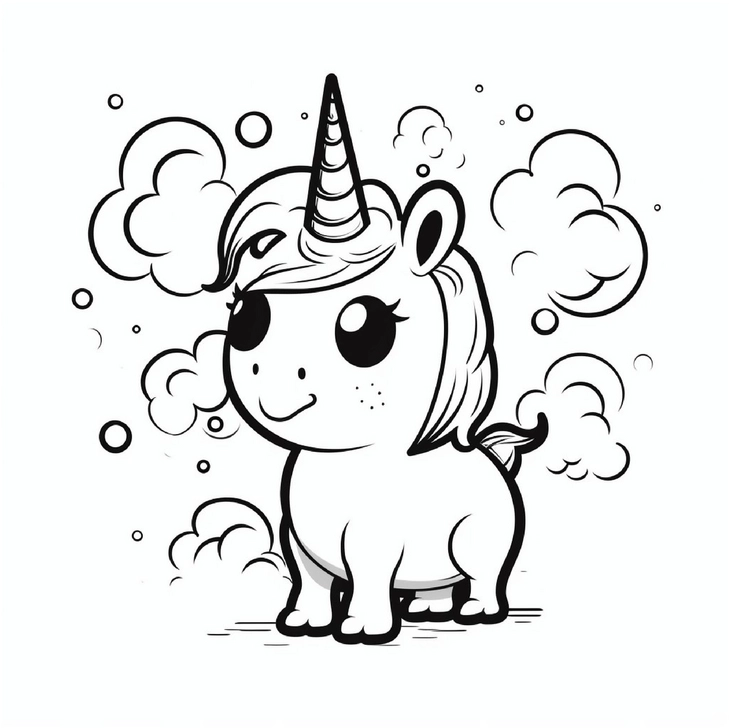 einhorn-in-wolken-ausmalbild