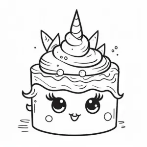 einhorn-kuchen-ausmalbild-mit-suessen-augen