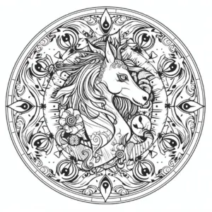 einhorn-mandala-muster-blumen-design