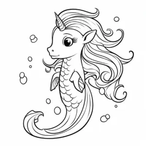 einhorn-seepferdchen-ausmalbild-mit-blasen