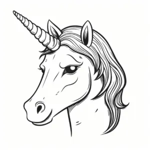 einhornkopf-mit-horn-und-maehen-ausmalbild