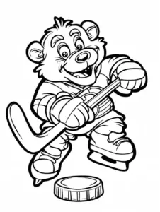 eishockey-spielender-baer-ausmalbild