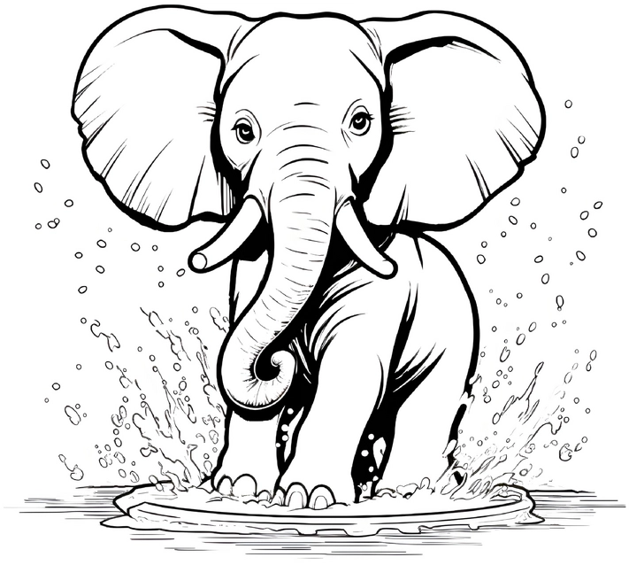 elefant-im-wasser-ausmalbild