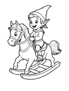 elf-auf-schaukelpferd-ausmalbild