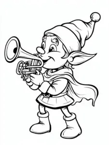 elf-mit-trompete-ausmalbild