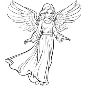 engel-ausmalbild-grossen-fluegeln-fließendem-gewand
