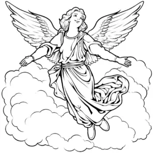 engel-ausmalbild-mit-wolken-und-fluegeln