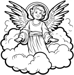 engel-in-wolken-ausmalbild