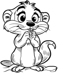 erdmaennchen-mit-fisch-ausmalbild