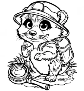 erdmaennchen-mit-helm-und-lupe-ausmalbild