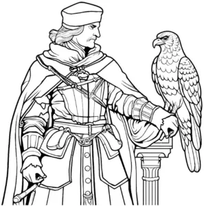 falkner-mit-greifvogel-ausmalbild
