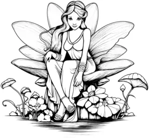 fantasie-ausmalbild-mit-fee-auf-bluete